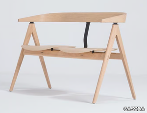 AVA - Oak bench with back _ GAZZDA