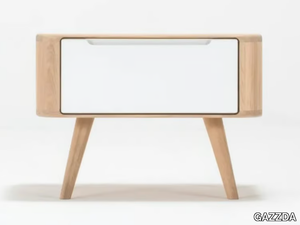 ENA - Rectangular oak bedside table with drawers _ GAZZDA