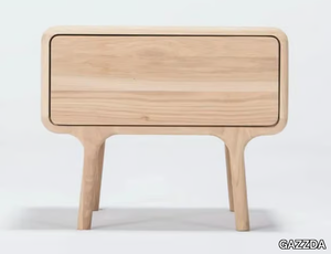 FAWN - Rectangular oak bedside table with drawers _ GAZZDA