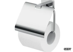 ATENA - Stainless steel toilet roll holder with cover _ GEDY