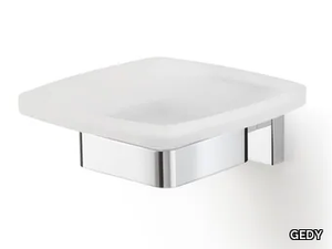 ELBA - Wall-mounted satin glass soap dish _ GEDY