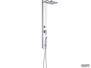 STYLE 00 - Wall-mounted Glass and Stainless Steel shower panel with hand shower _ GEDY