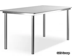 STANDARD art TAV120 - Square melamine-faced chipboard table with 3-star base _ GES Group