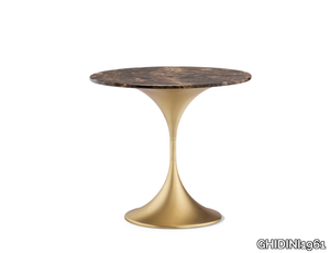 DAPERTUTTO - Marble round coffee table with brass base _ GHIDINI1961