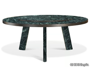 NATIVE - Round Verde Alpi marble table with Lazy Susan _ GHIDINI1961