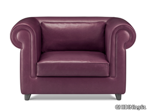 PORTOFINO - Chesterfield style upholstered leather armchair with armrests _ GHIDINI1961