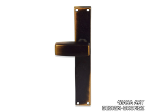 LANGHE - Bronze door handle on back plate _ GIARA ART DESIGN-BRONZE