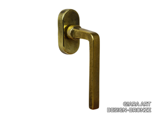 MILA - DK brass window handle on rose _ GIARA ART DESIGN-BRONZE