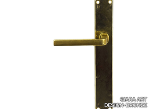 MILA - Brass door handle on back plate _ GIARA ART DESIGN-BRONZE