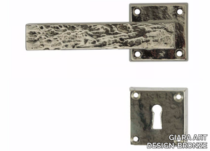 ONDA - Door handle on rose with lock _ GIARA ART DESIGN-BRONZE