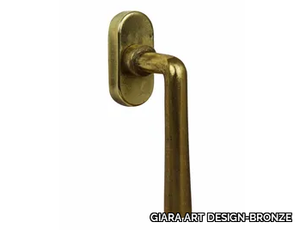 CONE - DK brass window handle on rose _ GIARA ART DESIGN-BRONZE