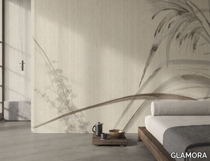 KOKORO - Ecological linen wallpaper with floral pattern _ GLAMORA