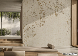 TEMPS PERDU - Ecological linen wallpaper with floral pattern _ GLAMORA