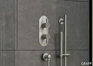 CAMEO - Chromed brass shower mixer with plate _ GRAFF