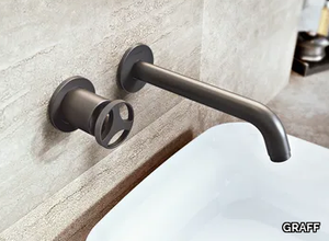 HARLEY - 2 hole wall-mounted washbasin mixer without waste _ GRAFF