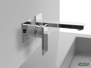 SOLAR - 2 hole wall-mounted washbasin tap with plate _ GRAFF