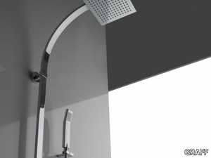 SOLAR - Shower panel with hand shower with overhead shower _ GRAFF