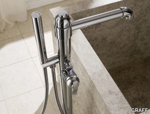 BALI - Floor standing bathtub mixer with hand shower _ GRAFF