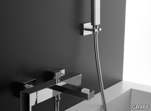 SADE - Wall-mounted bathtub tap with hand shower _ GRAFF