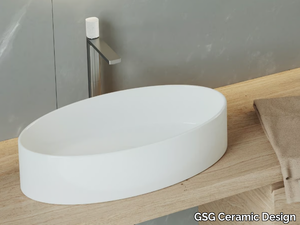 LIKE - Countertop oval single ceramic washbasin _ GSG Ceramic Design