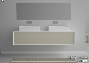 MILANO 180 - Wall-mounted MDF vanity unit with drawers _ GSG Ceramic Design