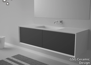 MILANO 140 - Wall-mounted MDF vanity unit with integrated washbasin _ GSG Ceramic Design