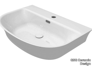 FLUT - Wall-mounted ceramic washbasin _ GSG Ceramic Design