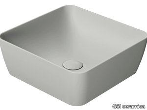 COLOR ELEMENTS 38X38 - Countertop square ceramic washbasin _ GSI ceramica