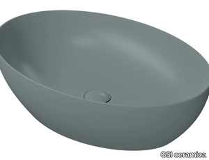 COLOR ELEMENTS 60X42 - Countertop oval ceramic washbasin _ GSI ceramica