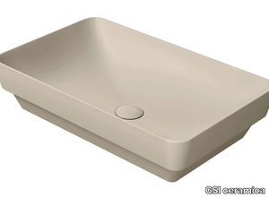 COLOR ELEMENTS 60X38 - Semi-inset rectangular ceramic washbasin _ GSI ceramica