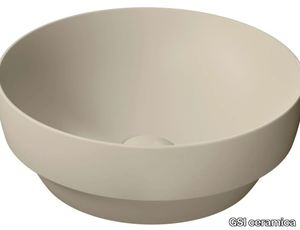 COLOR ELEMENTS Ø40 - Semi-inset round ceramic washbasin _ GSI ceramica