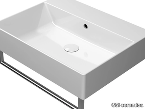 KUBE X 60X47 - Rectangular ceramic washbasin with overflow _ GSI ceramica