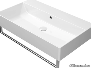 KUBE X 80X47 - Ceramic washbasin with overflow _ GSI ceramica