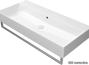 KUBE X 100X47 - Rectangular ceramic washbasin with overflow _ GSI ceramica