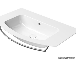 PURA 82 - Ceramic washbasin with towel rail _ GSI ceramica