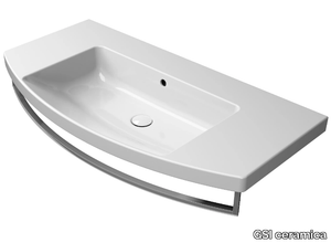 NORM 100X52 - Single ceramic washbasin with towel rail _ GSI ceramica