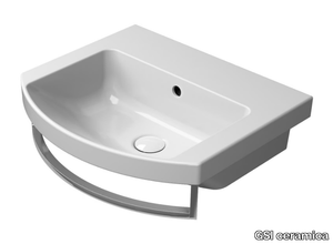 NORM 51X45 - Single ceramic washbasin with towel rail _ GSI ceramica