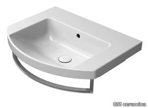 NORM 60X49 - Single ceramic washbasin with towel rail _ GSI ceramica