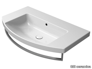 NORM 80X50 - Single ceramic washbasin with towel rail _ GSI ceramica