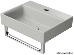 COLOR ELEMENTS 40X32 - Inset wall-mounted rectangular ceramic washbasin _ GSI ceramica