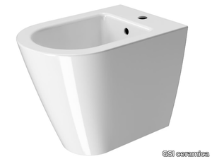 KUBE X 55/F - Floor mounted back to wall bidet with overflow _ GSI ceramica