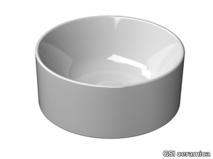 KUBE X Ø32 - Countertop round single ceramic washbasin _ GSI ceramica