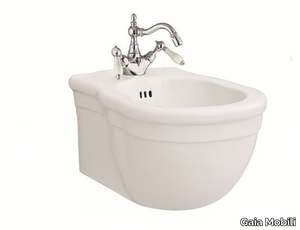 CAPRI - Wall-hung ceramic bidet with overflow _ Gaia Mobili