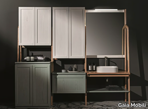 AREA - Sectional ash laundry room cabinet with drawers for washing machine _ Gaia Mobili