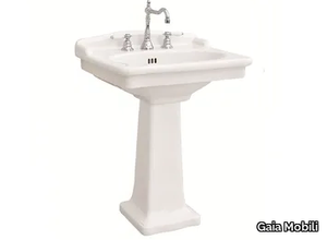 CAPRI - Pedestal rectangular ceramic washbasin _ Gaia Mobili