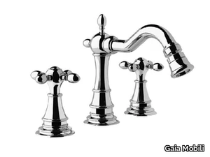 CHOPIN - 3 hole steel bidet mixer with individual rosettes _ Gaia Mobili