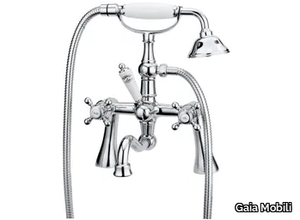 JULIA - Deck mounted external steel bathtub tap with hand shower _ Gaia Mobili