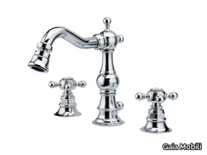 JULIA - Countertop steel bidet mixer with individual rosettes _ Gaia Mobili