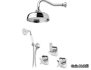 VICTORIA - Recessed steel shower set with overhead shower _ Gaia Mobili