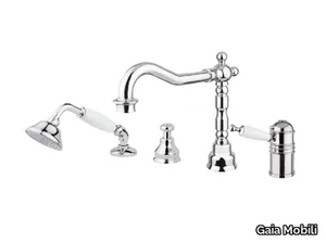 CANTERBURY - Deck mounted single handle steel bathtub tap with diverter _ Gaia Mobili